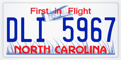 NC license plate DLI5967