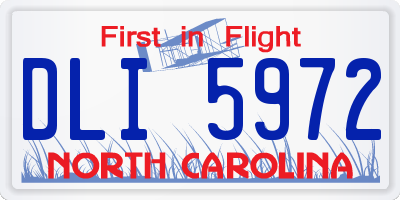 NC license plate DLI5972