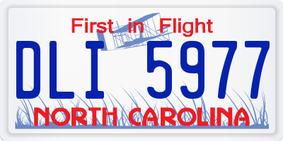 NC license plate DLI5977