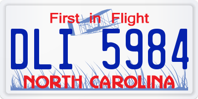 NC license plate DLI5984