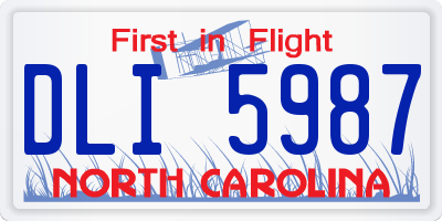 NC license plate DLI5987