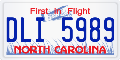 NC license plate DLI5989