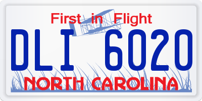 NC license plate DLI6020