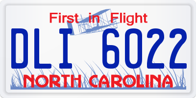 NC license plate DLI6022