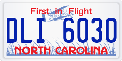NC license plate DLI6030