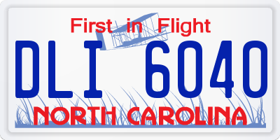 NC license plate DLI6040