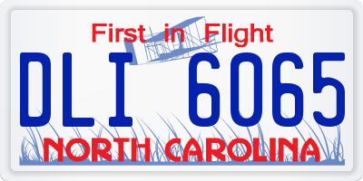 NC license plate DLI6065