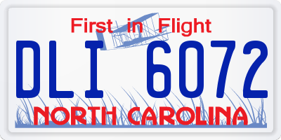 NC license plate DLI6072