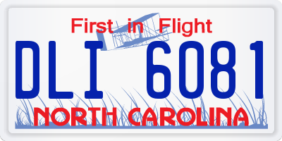 NC license plate DLI6081
