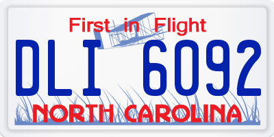 NC license plate DLI6092