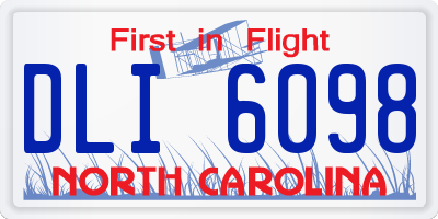 NC license plate DLI6098