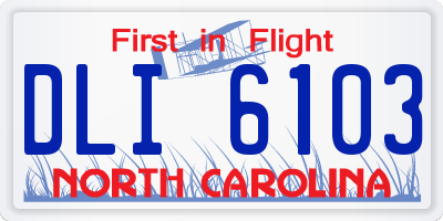 NC license plate DLI6103