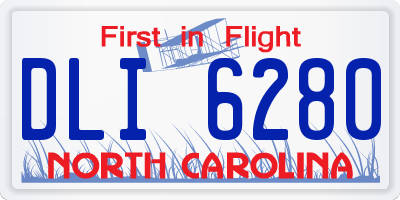 NC license plate DLI6280