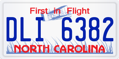NC license plate DLI6382
