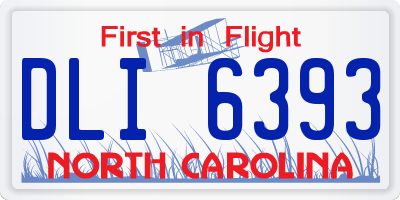 NC license plate DLI6393