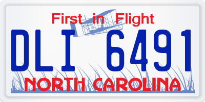 NC license plate DLI6491