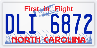 NC license plate DLI6872