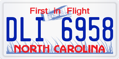 NC license plate DLI6958