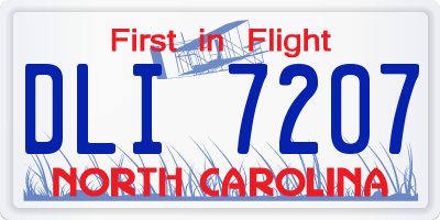 NC license plate DLI7207