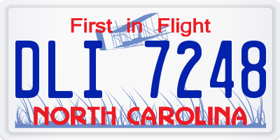 NC license plate DLI7248