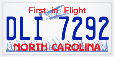 NC license plate DLI7292