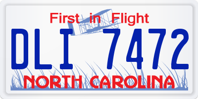 NC license plate DLI7472