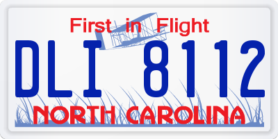 NC license plate DLI8112