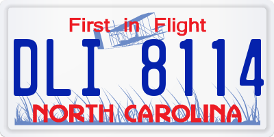 NC license plate DLI8114