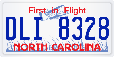 NC license plate DLI8328