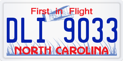 NC license plate DLI9033