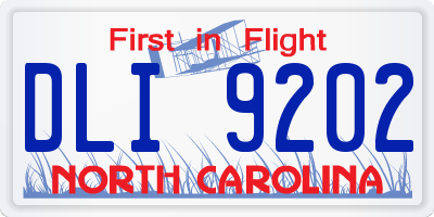 NC license plate DLI9202