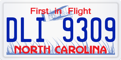 NC license plate DLI9309