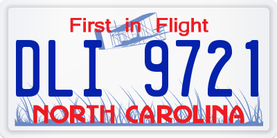NC license plate DLI9721