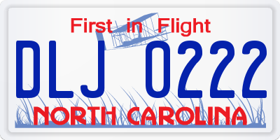 NC license plate DLJ0222