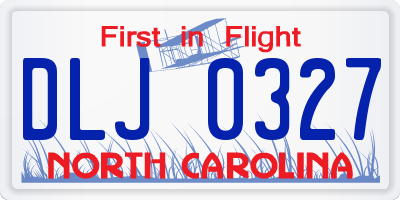 NC license plate DLJ0327