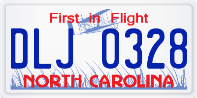 NC license plate DLJ0328