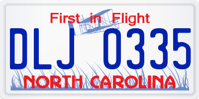 NC license plate DLJ0335