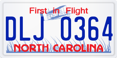 NC license plate DLJ0364
