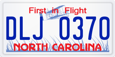 NC license plate DLJ0370