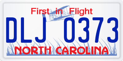 NC license plate DLJ0373