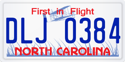 NC license plate DLJ0384