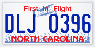NC license plate DLJ0396