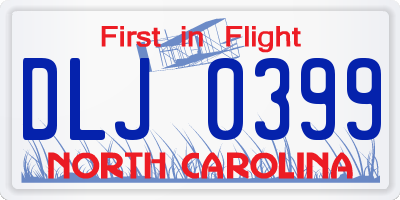 NC license plate DLJ0399