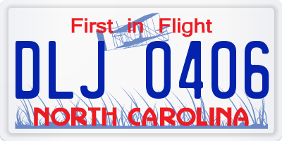 NC license plate DLJ0406
