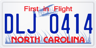 NC license plate DLJ0414