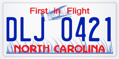 NC license plate DLJ0421