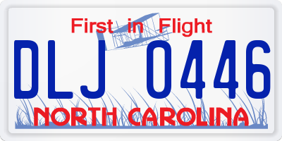 NC license plate DLJ0446