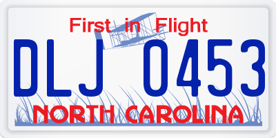 NC license plate DLJ0453
