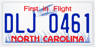 NC license plate DLJ0461