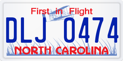 NC license plate DLJ0474